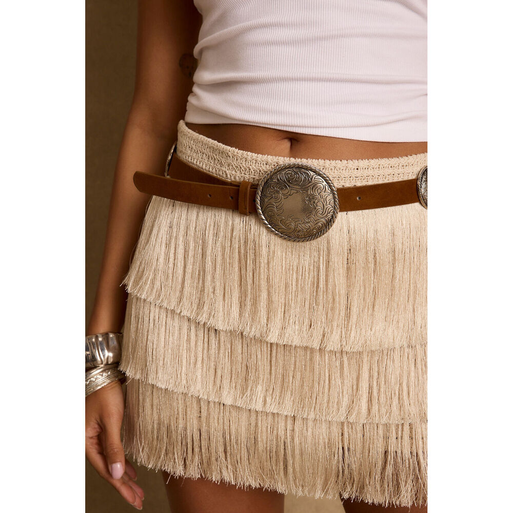 12th Tribe Free Range Pendant Faux Leather Belt Size O/SO/S